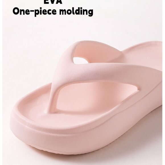 Women's height-enhancing flip-flops, beach vacation sandals.！！！WHITE - Picture 5 of 6